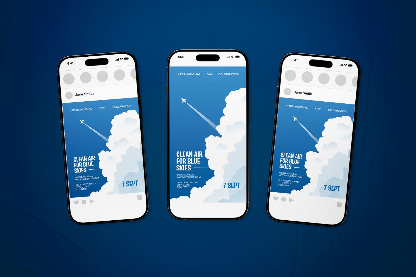 International Day of Clean Air for Blue Skies Celebration Flyer Set — image 1