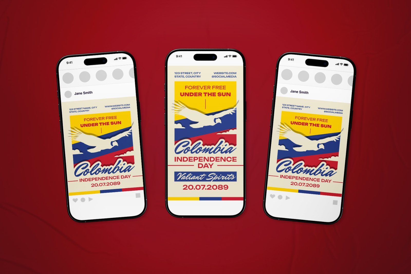 Colombia Independence Day Celebration Flyer Set — image 1