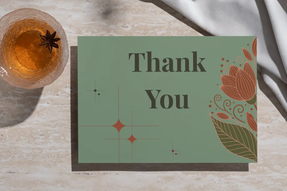 Neutral Thank You Card Template – Instant Download