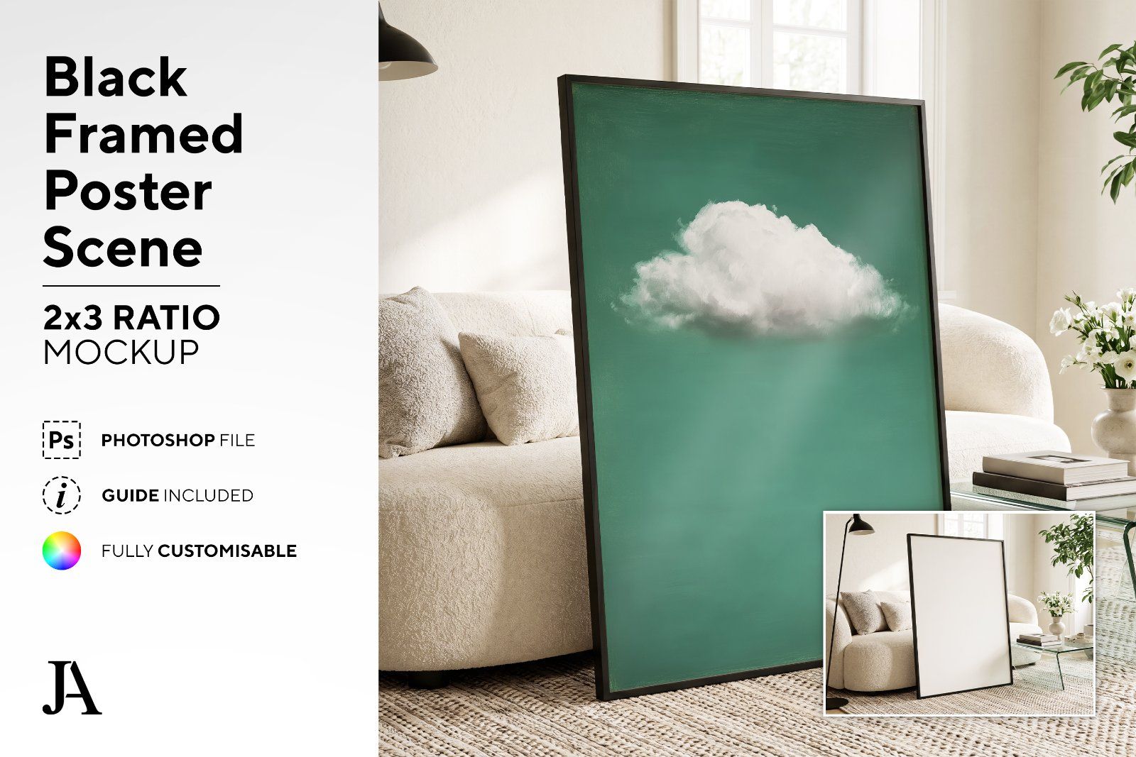 Black Framed Poster | 2x3 Ratio PSD — image 2