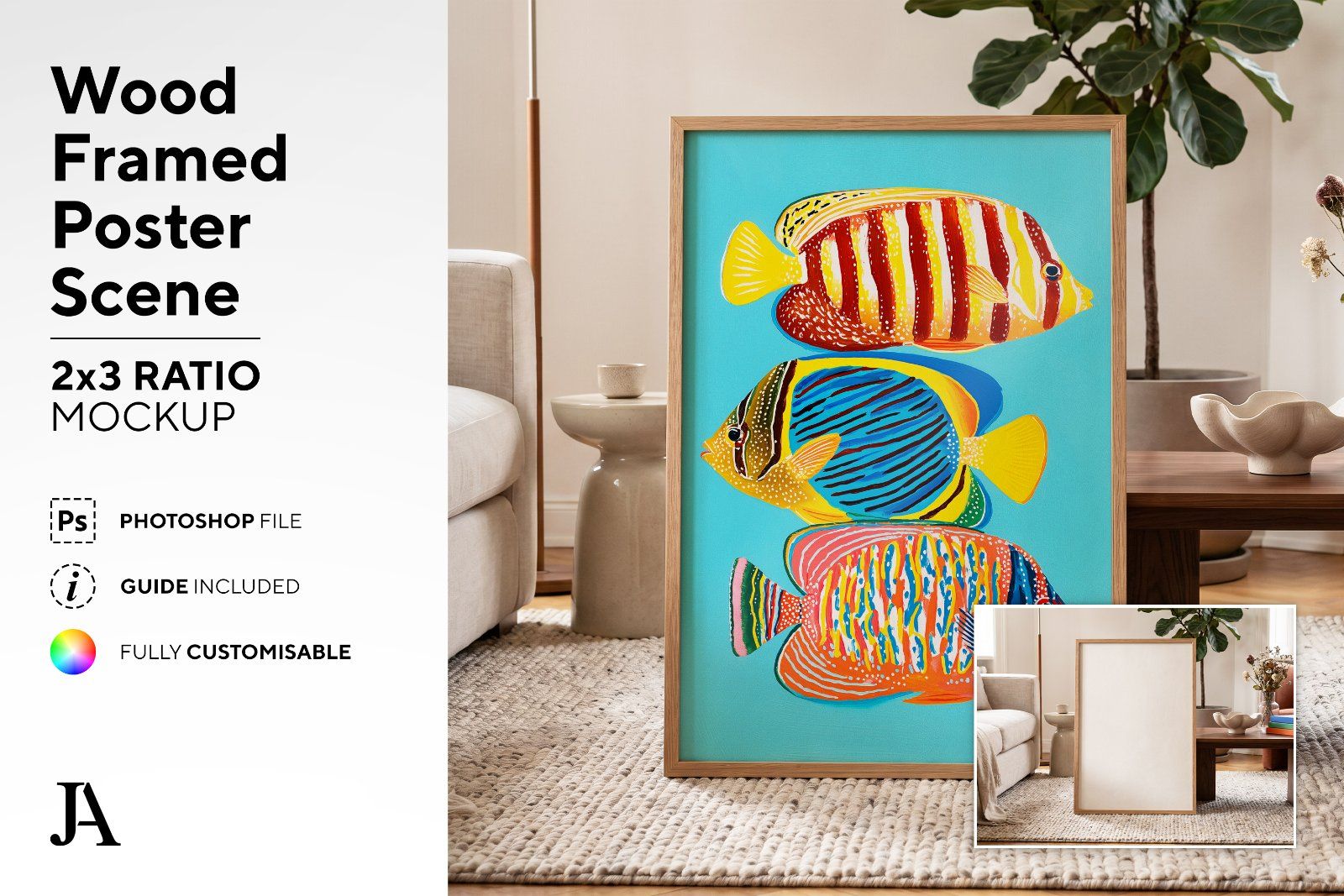 Wood Framed Poster | 2x3 Ratio PSD — image 2