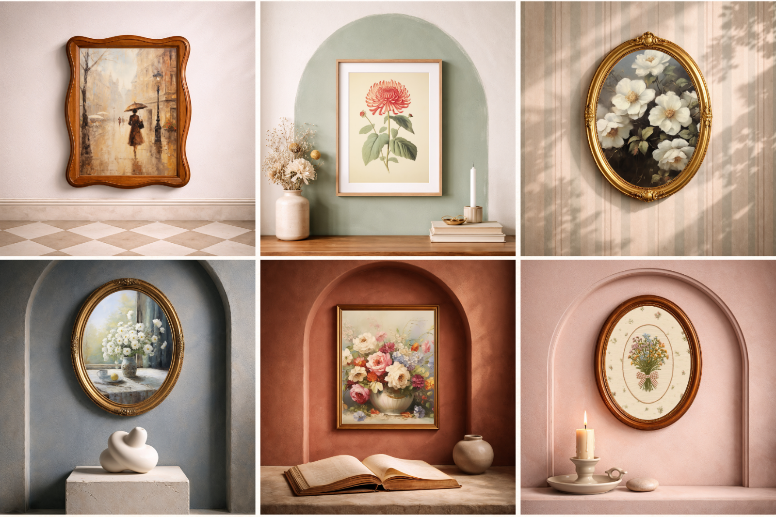 50 Vintage Frame Mockups for Canva