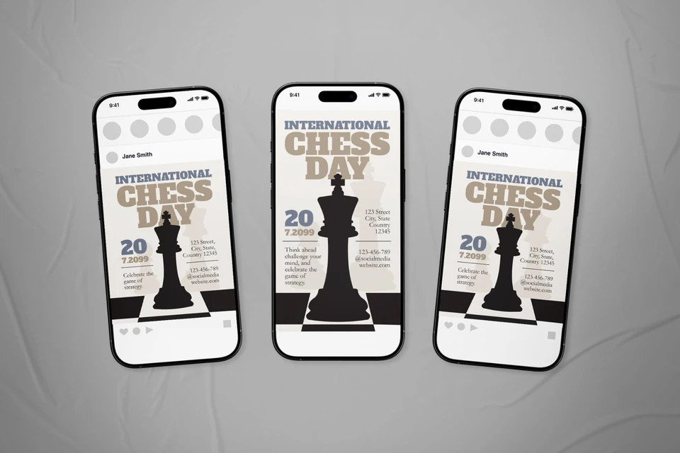 International Chess Day Event Flyer Set