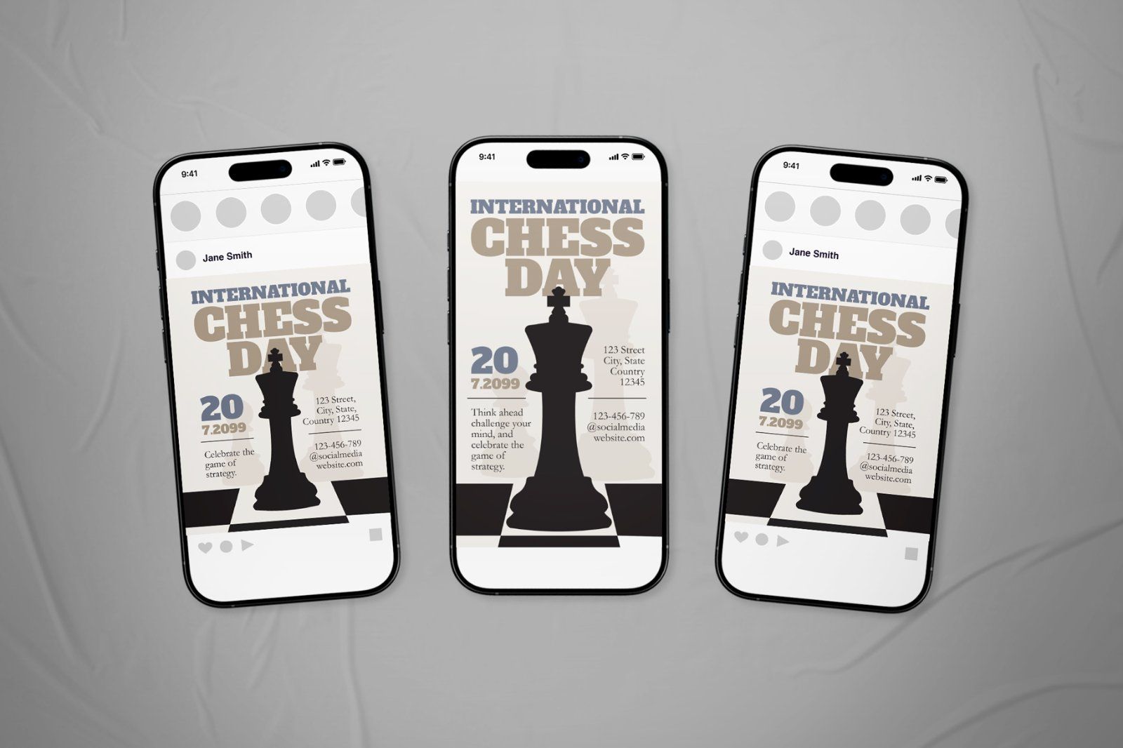 International Chess Day Event Flyer Set — image 1