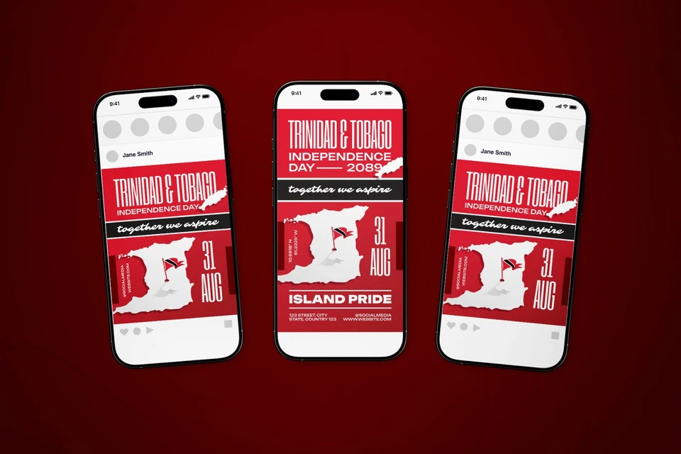 Trinidad & Tobago Independence Day Celebration Flyer Set