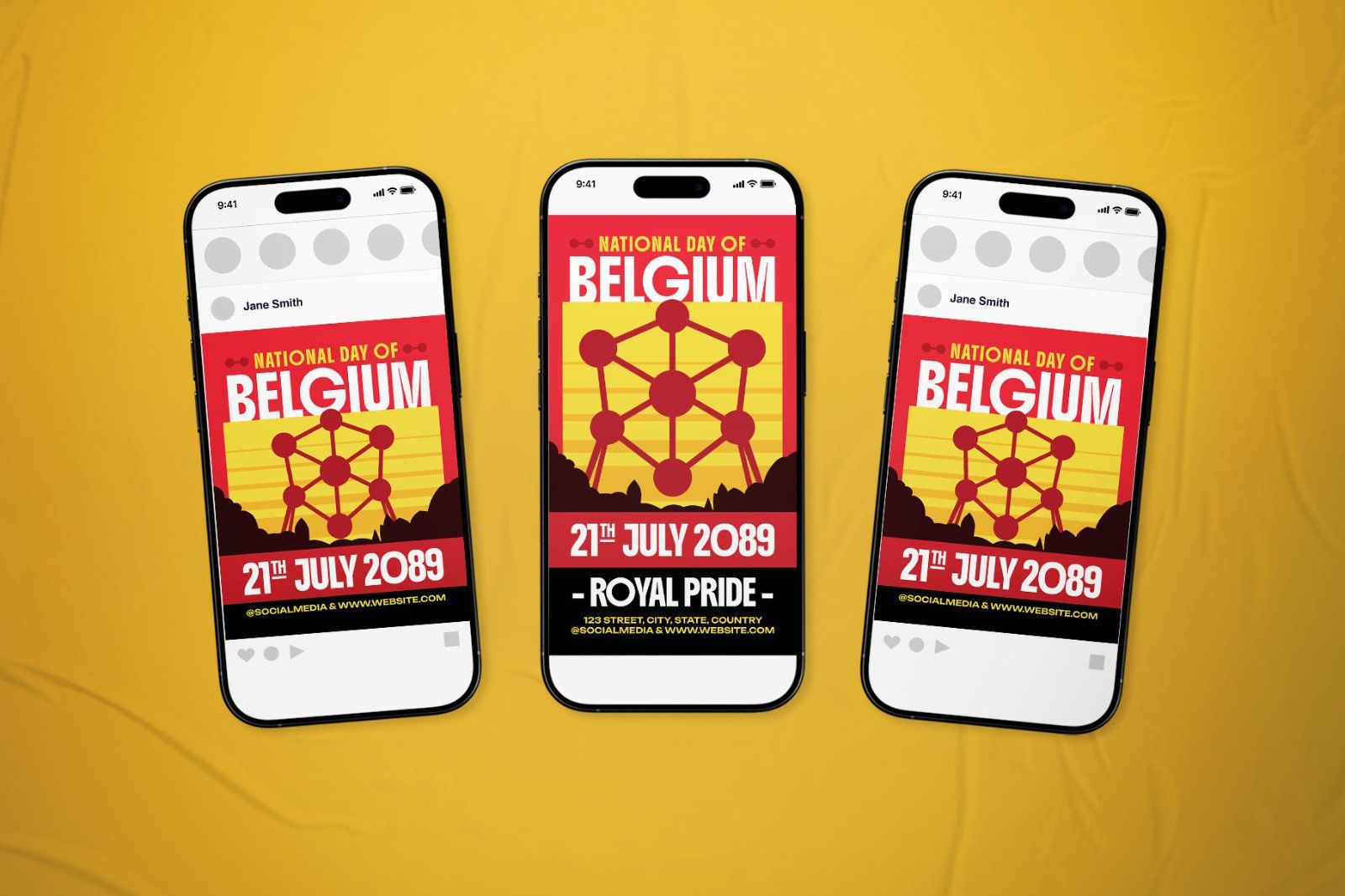 Belgium National Day Celebration Flyer Set — image 1