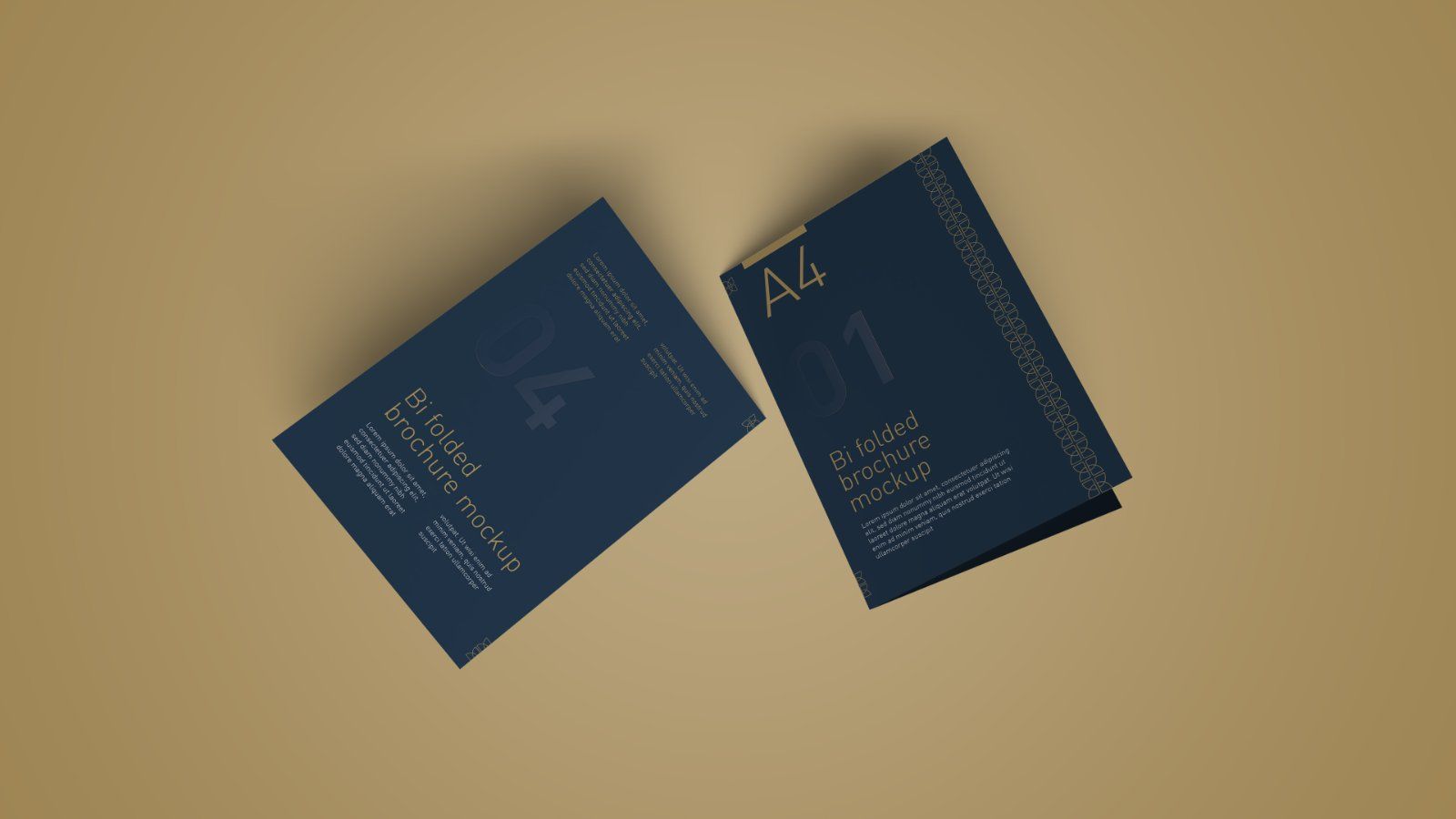 A4 Bi-Fold Brochure Mockup – 5 PSD Bundle Files, Folded Flyer & Print Branding Mockup