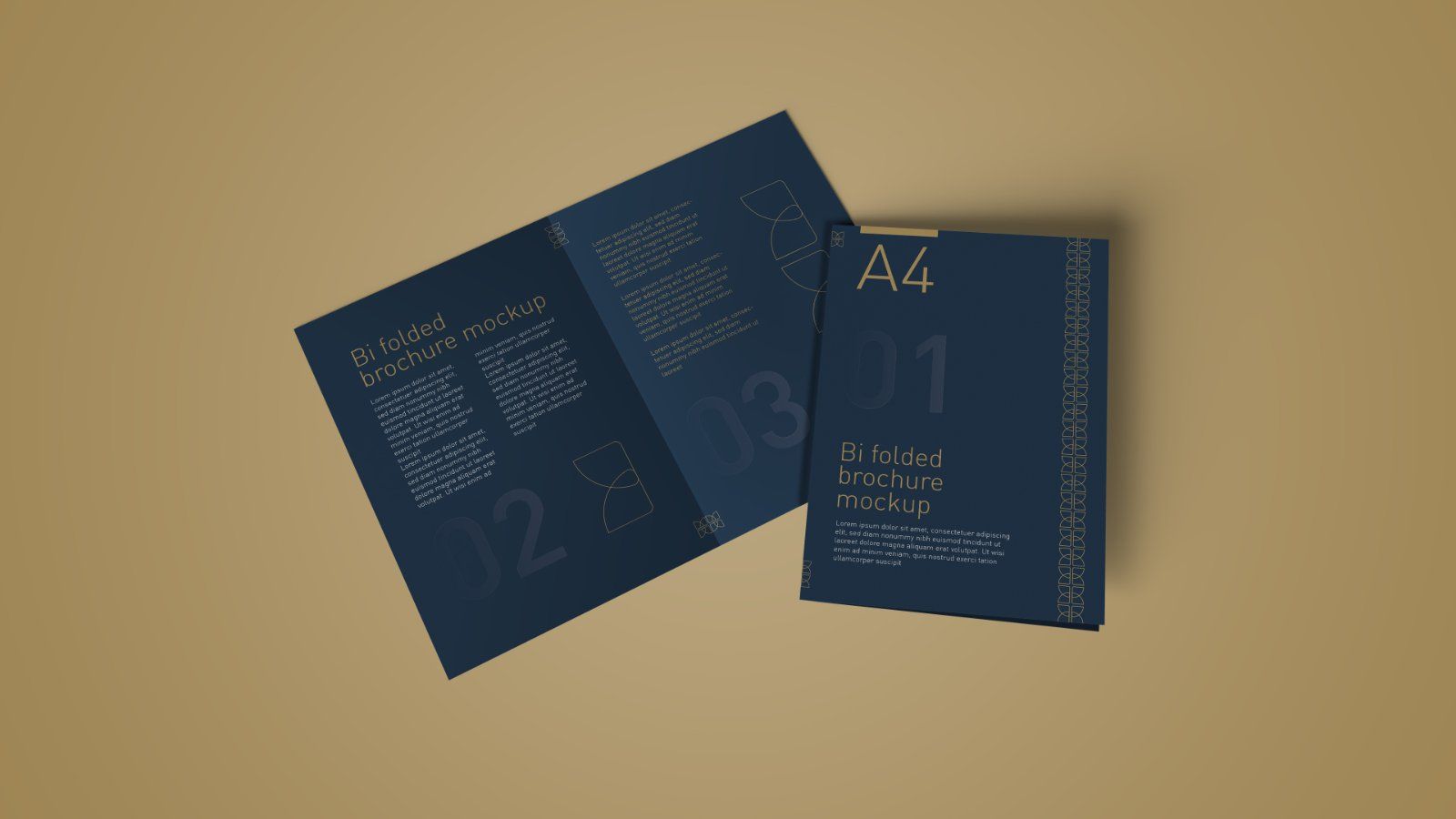 A4 Bi-Fold Brochure Mockup – 5 PSD Files, Folded Flyer & Print Branding Mockup