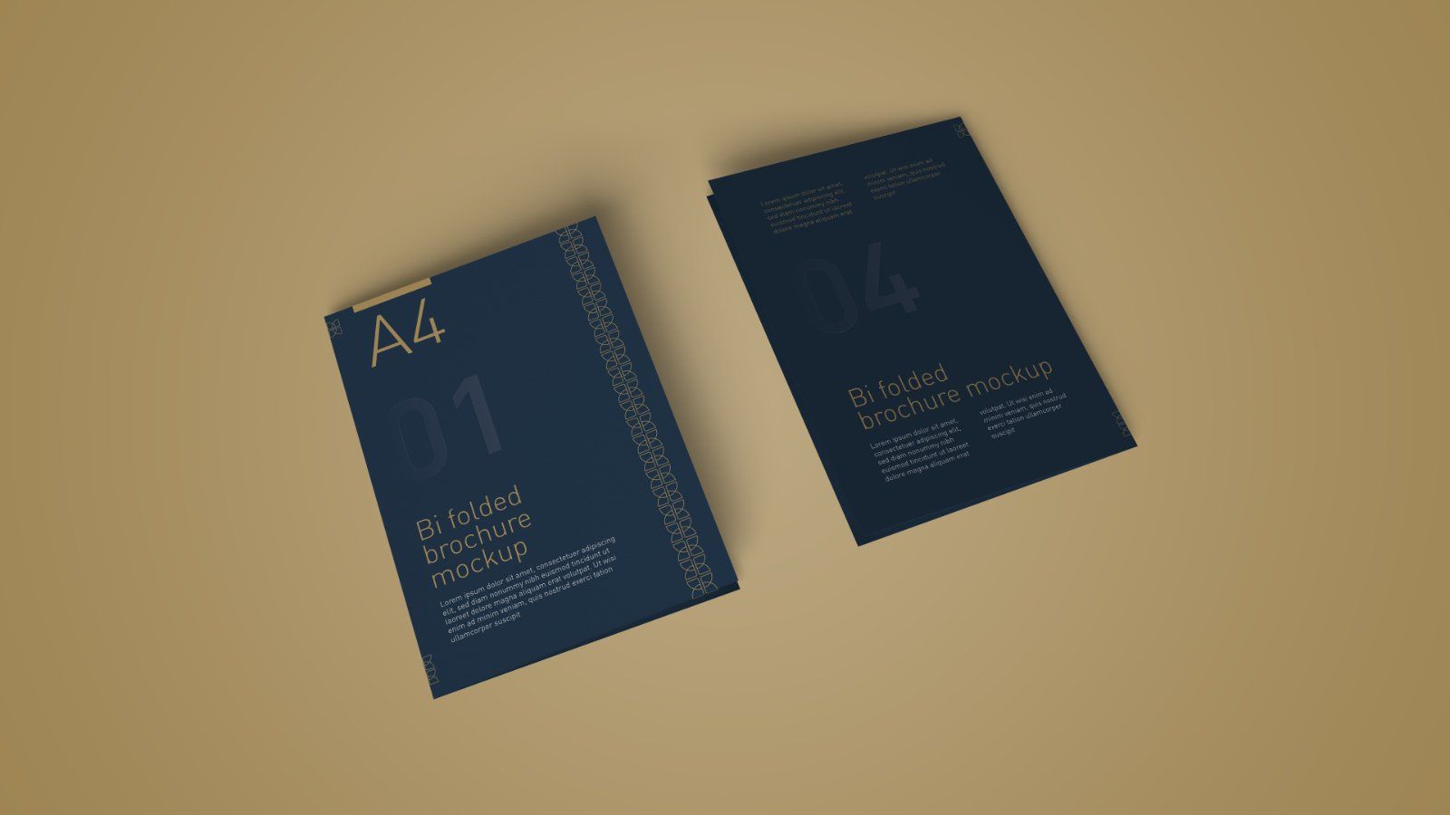 A4 Bi-Fold Brochure Mockup – 5 PSD Files, Folded Flyer & Print Branding Mockup