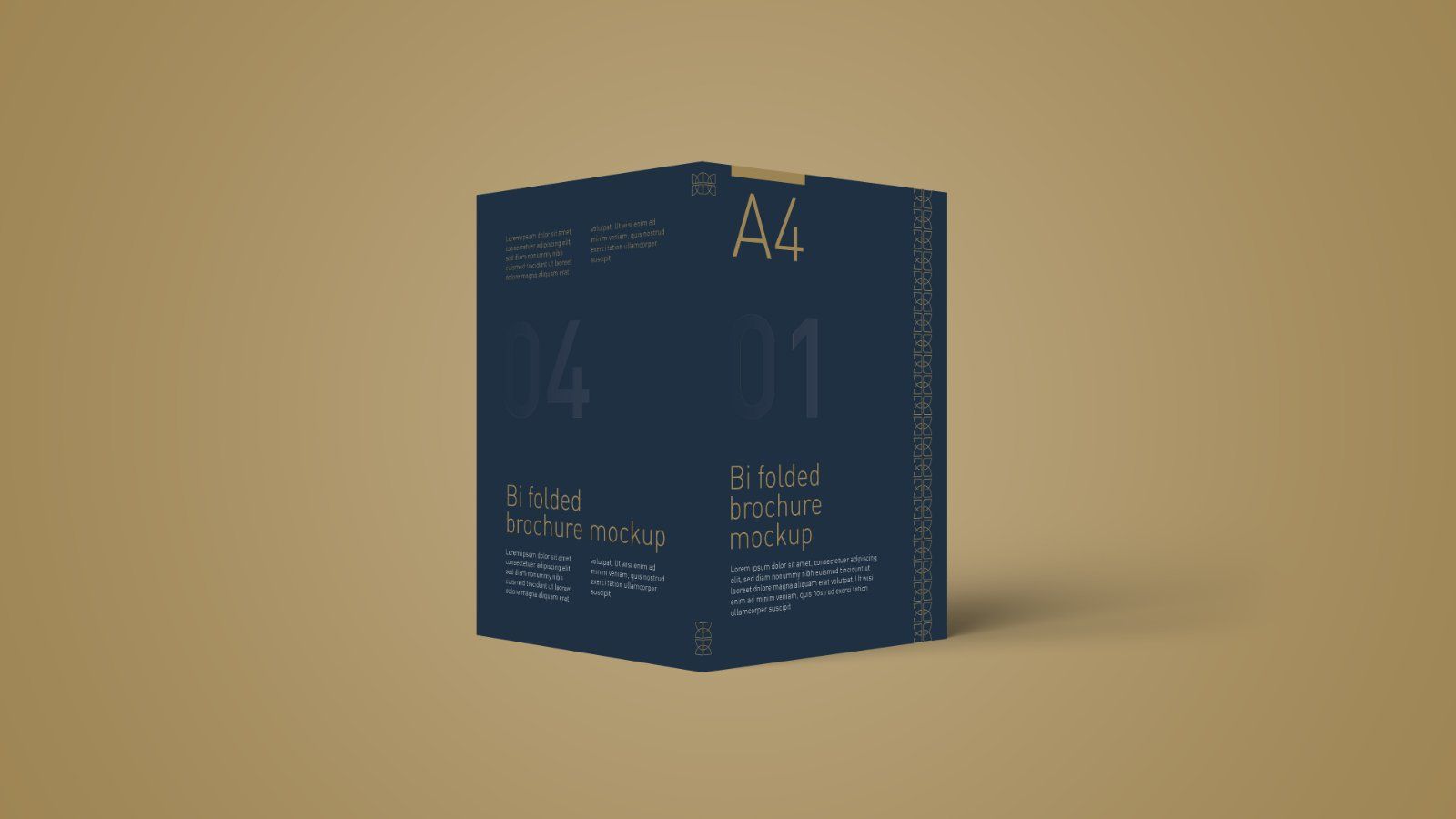 A4 Bi-Fold Brochure Mockup – 5 PSD Bundle Files, Folded Flyer & Print Branding Mockup