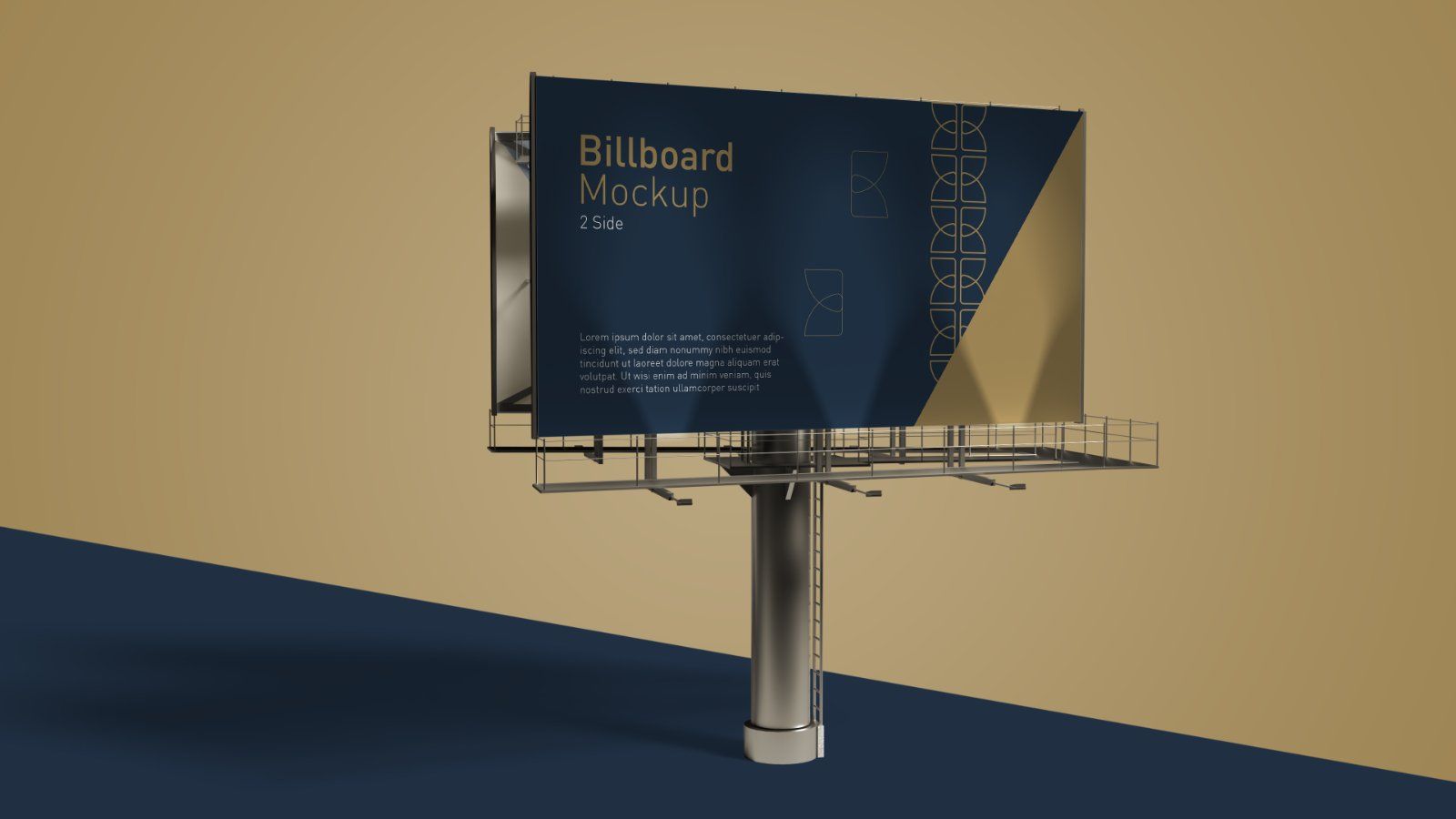Outdoor Billboard Mockup – 5 PSDs, Double-Sided Advertising Display