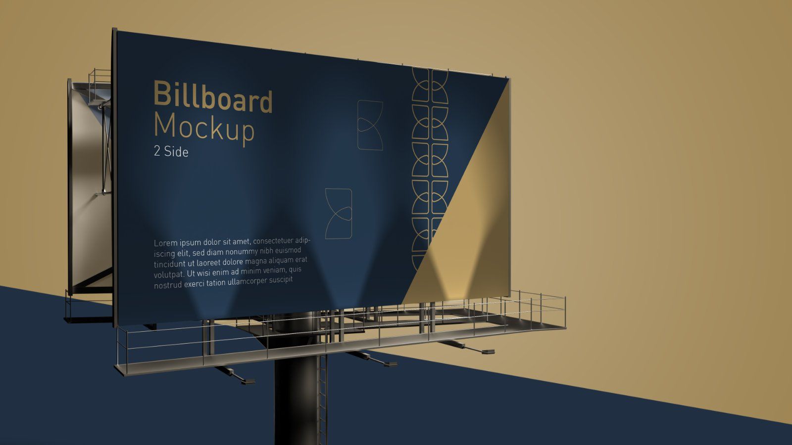 Outdoor Billboard Mockup – 5 PSDs, Double-Sided Advertising Display