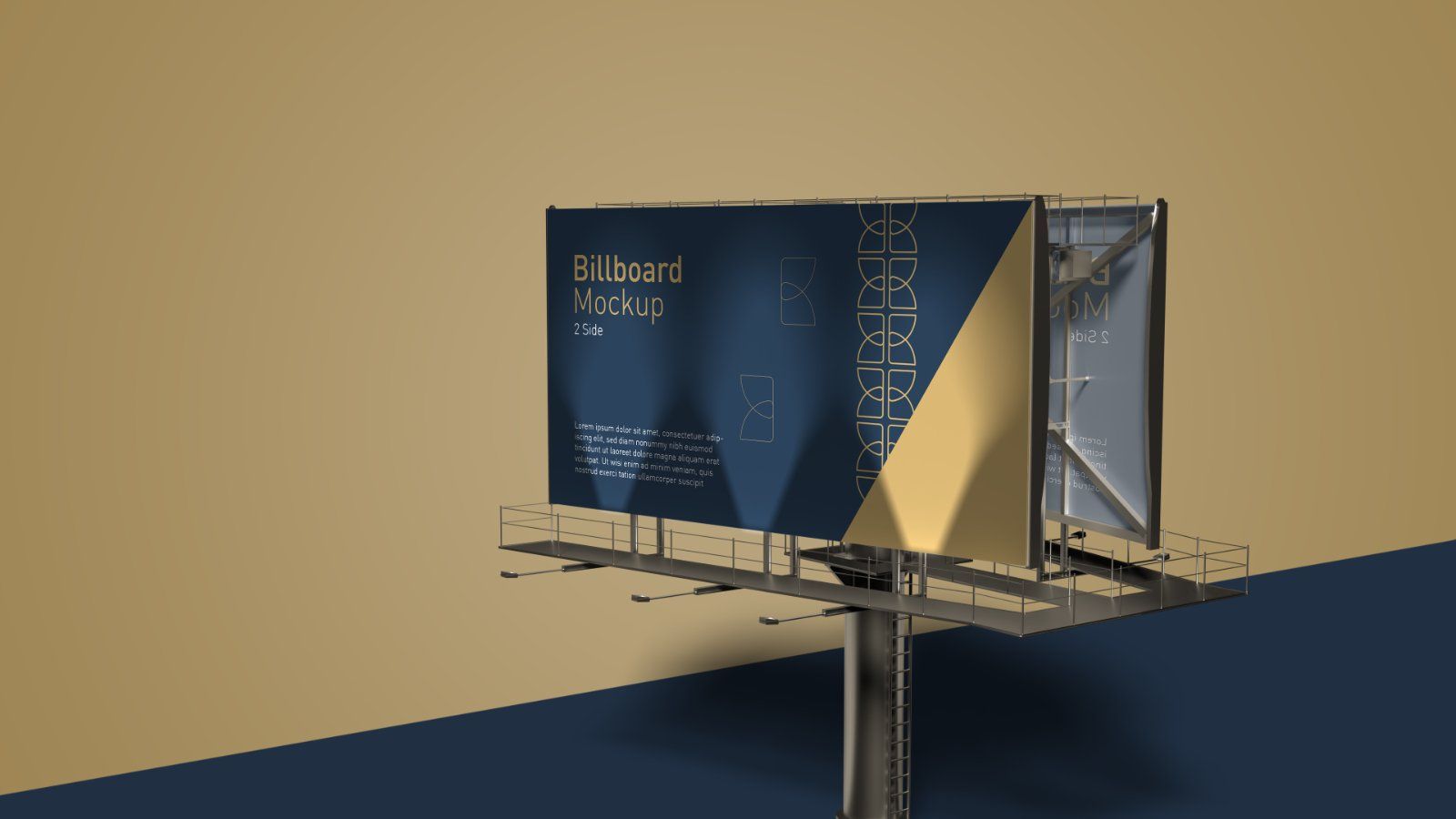 Outdoor Billboard Mockup – 5 PSDs, Double-Sided Advertising Display