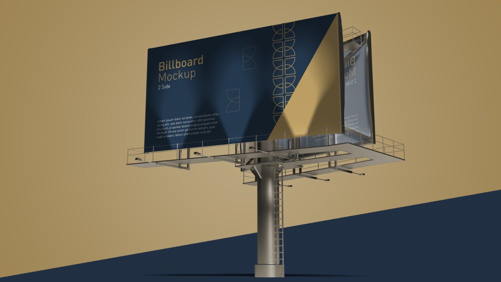Outdoor Billboard Mockup – 5 PSDs, Double-Sided Advertising Display