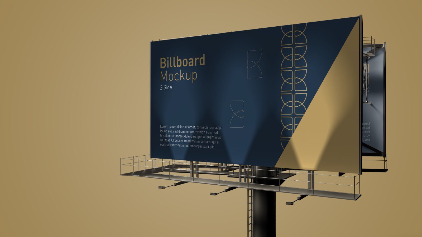 Outdoor Billboard Mockup – 4 PSDs, Double-Sided Advertising Display