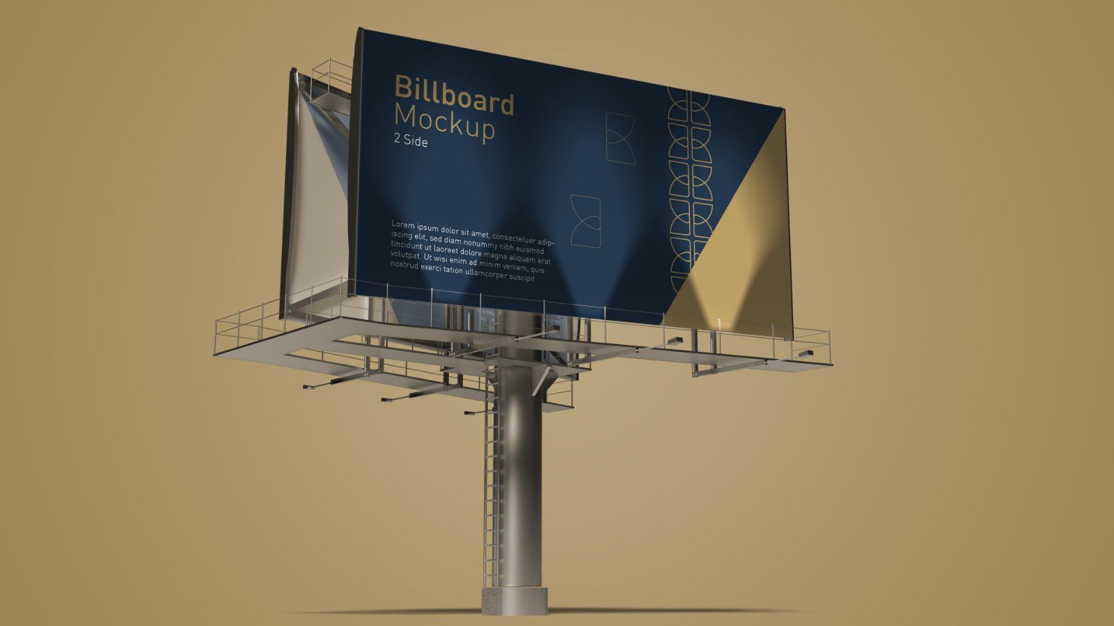 Outdoor Billboard Mockup – 4 PSDs, Double-Sided Advertising Display