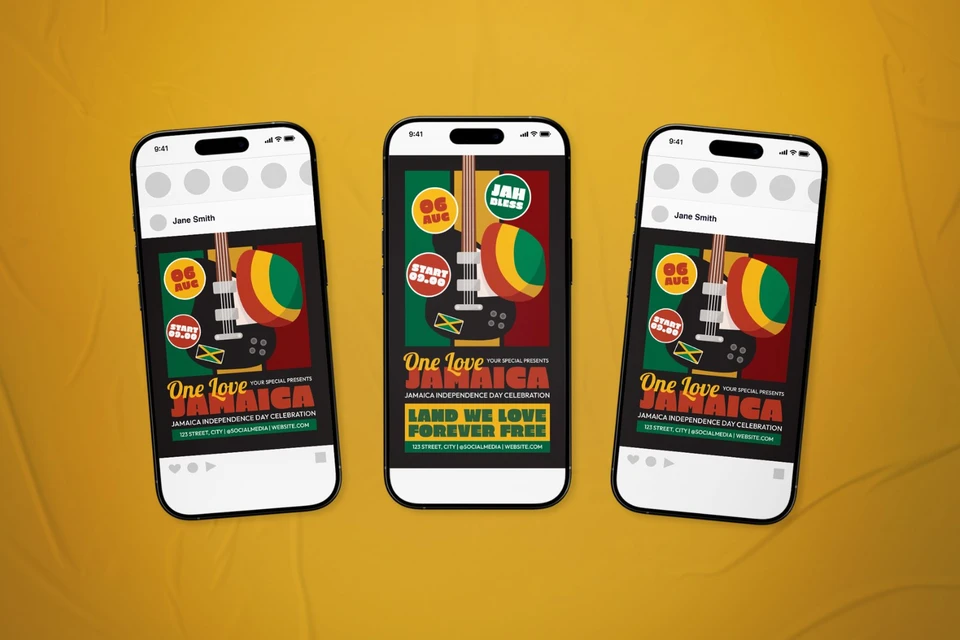 Jamaica Independence Day Event Flyer Set