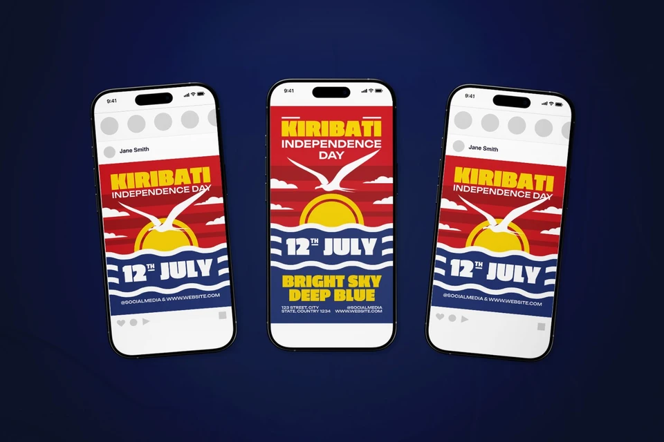 Kiribati Independence Day Celebration Flyer Set
