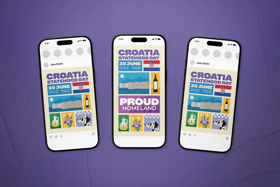 Croatia Statehood Day Event Flyer Set
