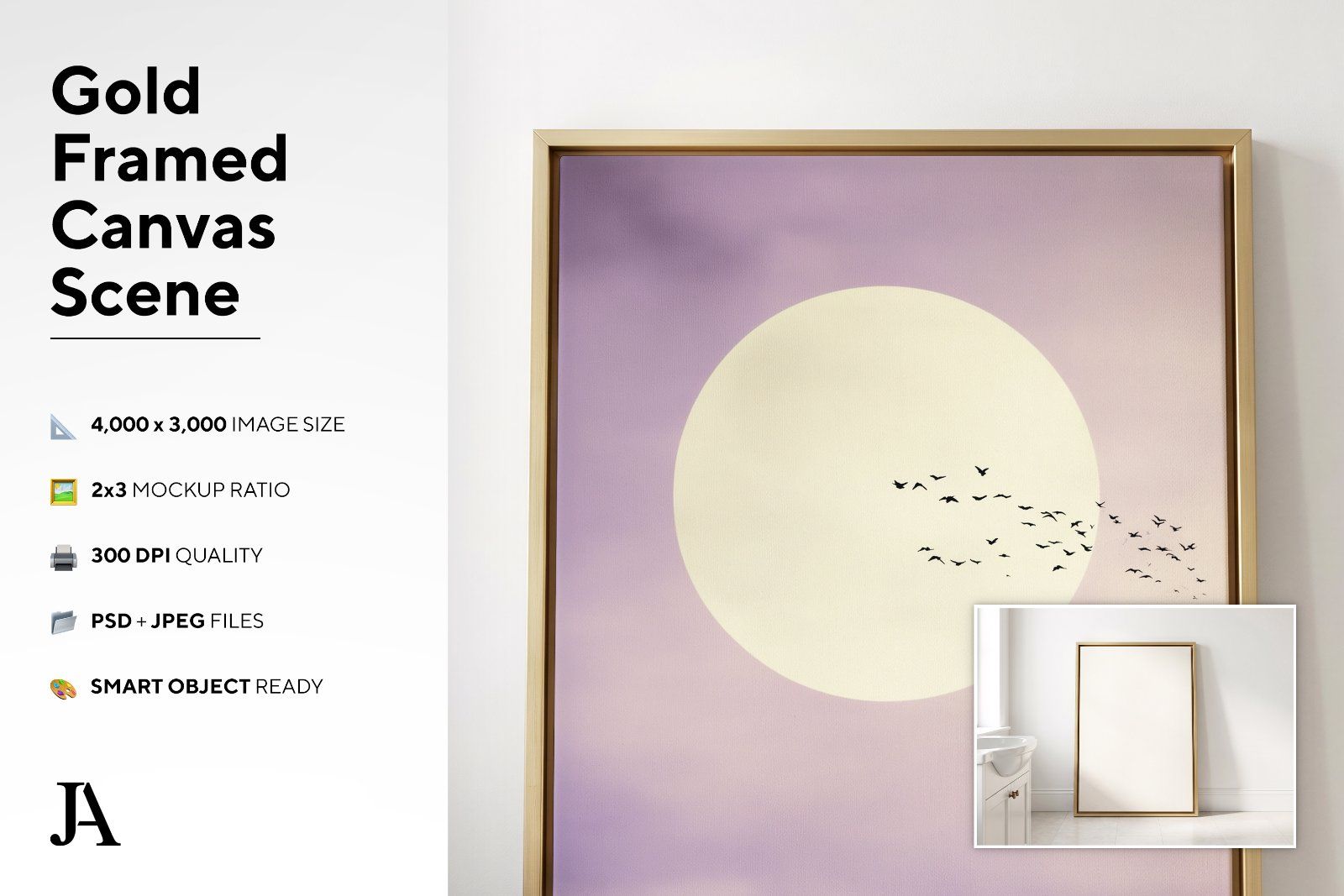 Gold Framed Canvas | 2x3 Ratio PSD — image 3