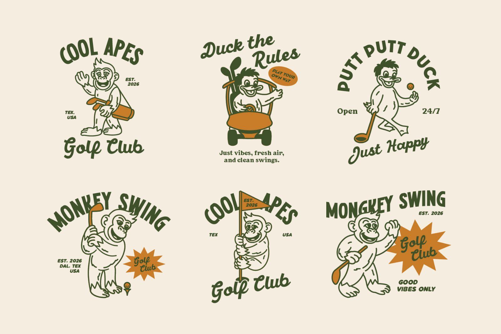 Golf Mascot Illustration Pack — image 2