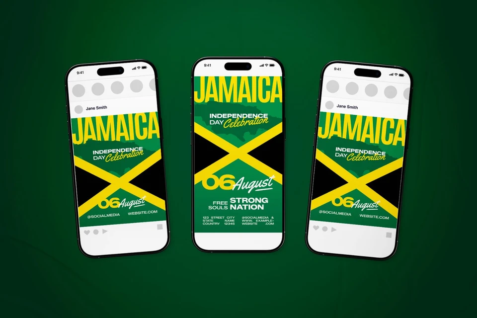 Jamaica Independence Day Celebration Flyer Set
