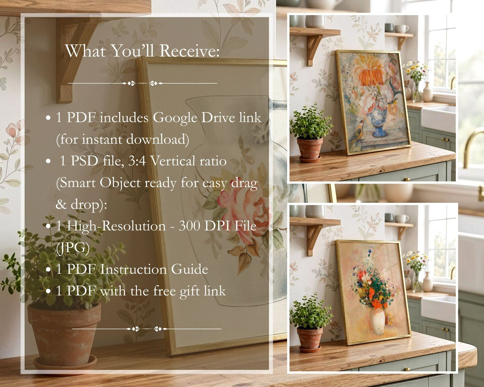 Kitchen Countertop glass reflection Frame Mockup