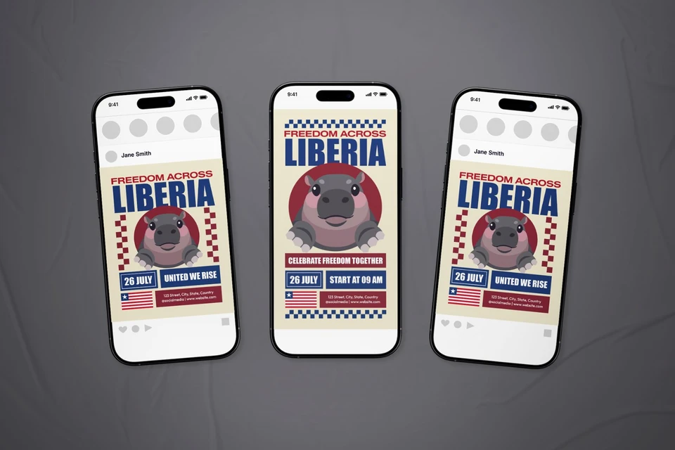 Liberia Independence Day Event Flyer Set