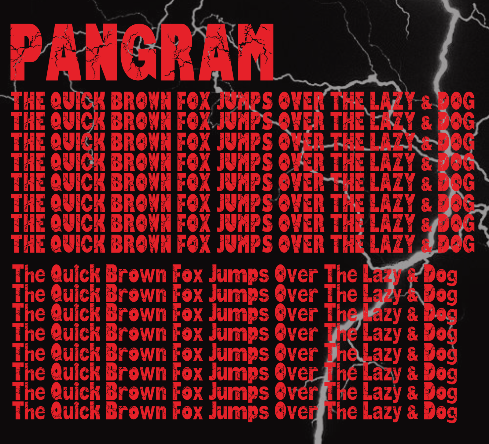 BIG RED LIGHTNING - DESTROY, ERODED, & HOROR FONT