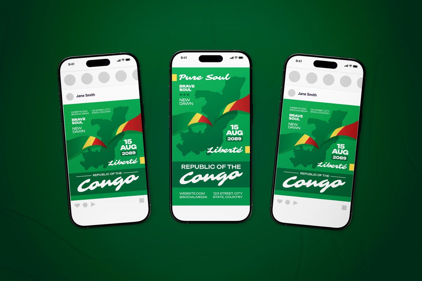 Republic of Congo Independence Day Celebration Flyer Set — image 1