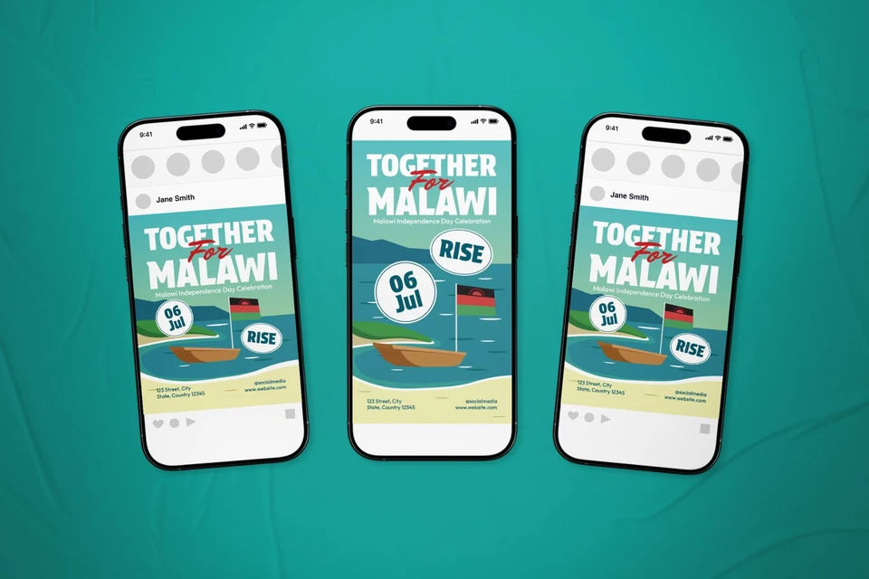 Malawi Independence Day Event Flyer Set