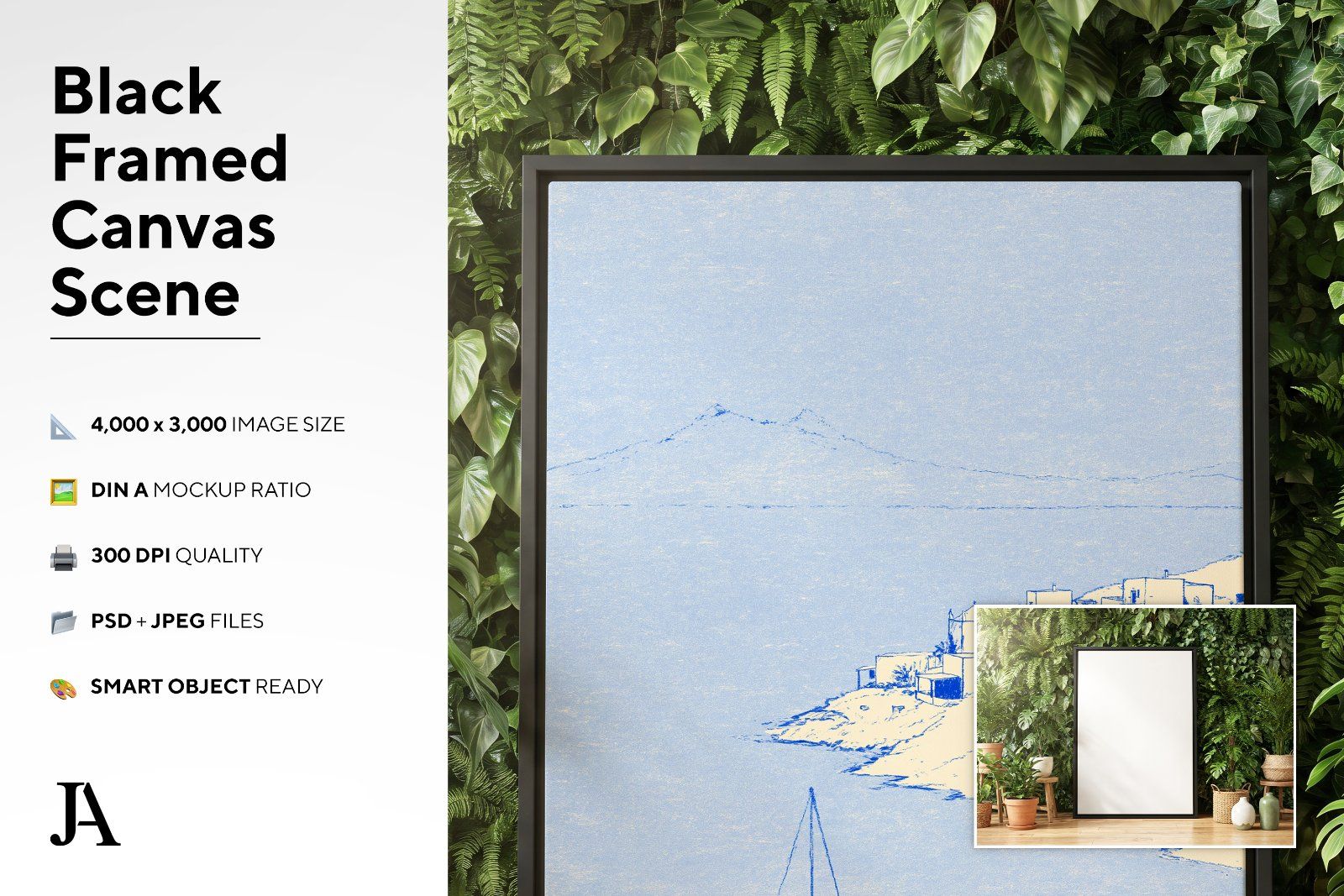 Black Framed Canvas | DIN A PSD