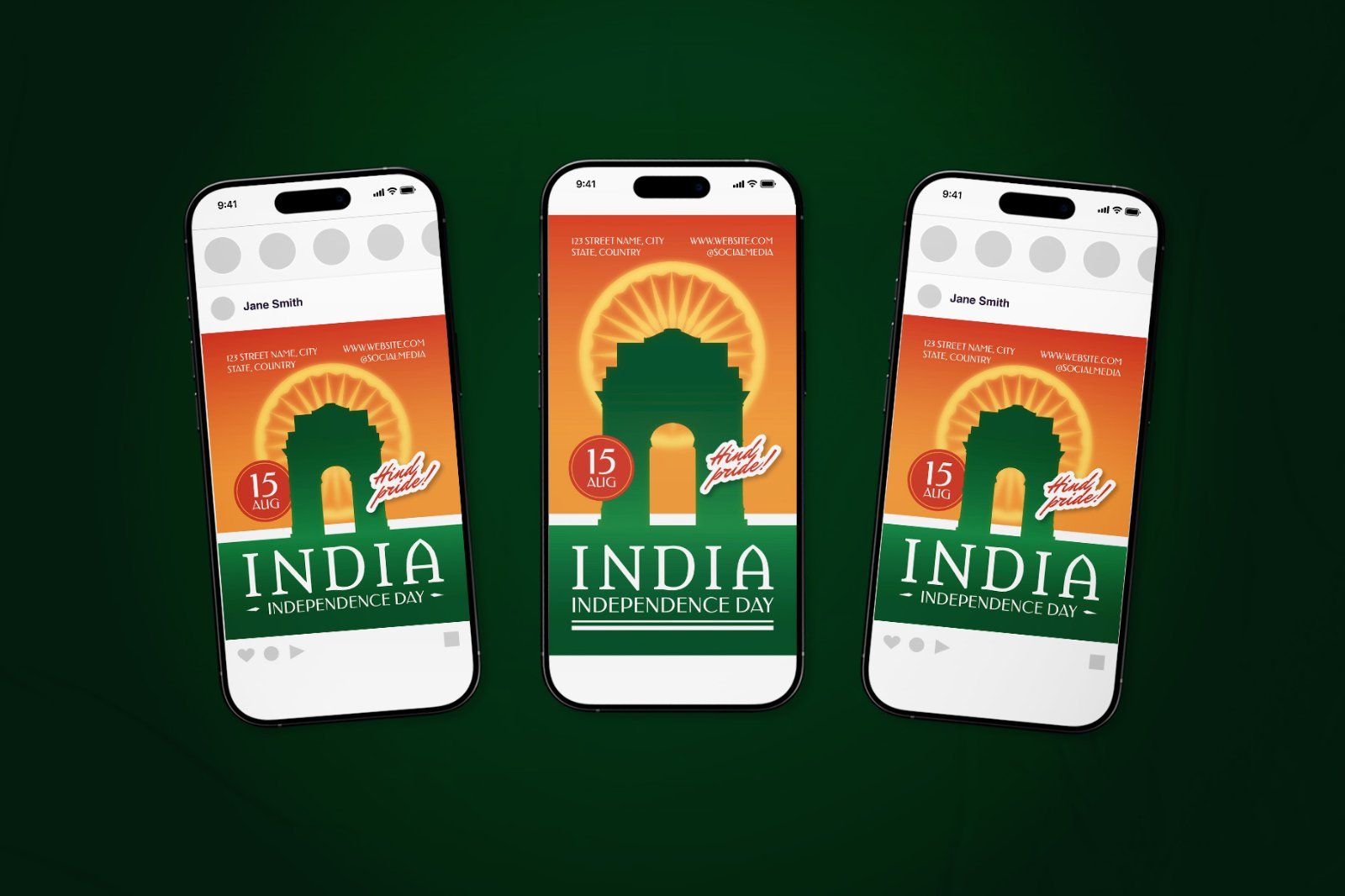 India Independence Day Celebration Flyer Set — image 1