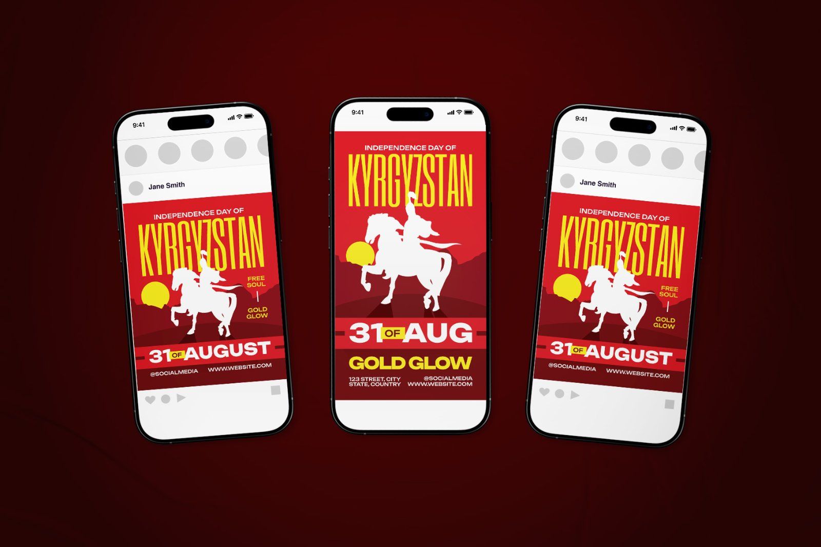 Kyrgyzstan Independence Day Celebration Flyer Set — image 1