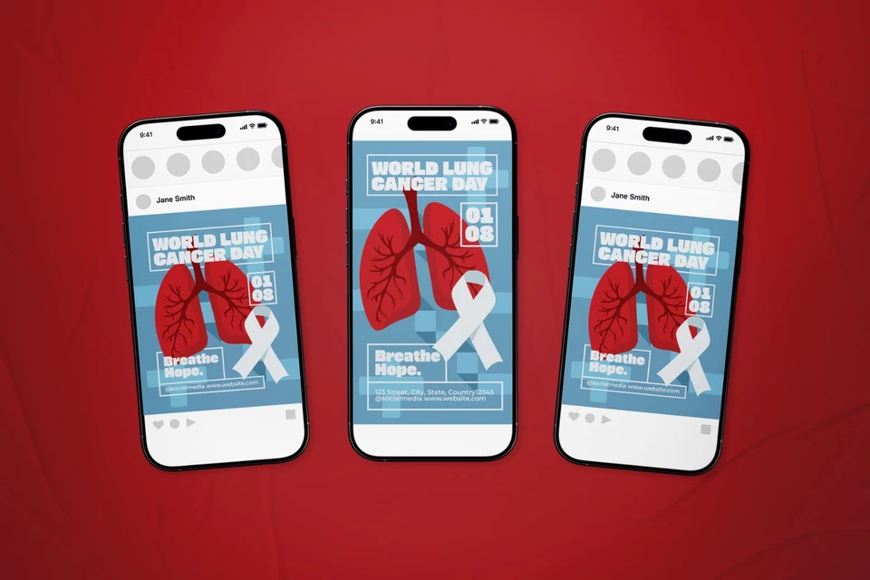 World Lung Cancer Day Event Flyer Set