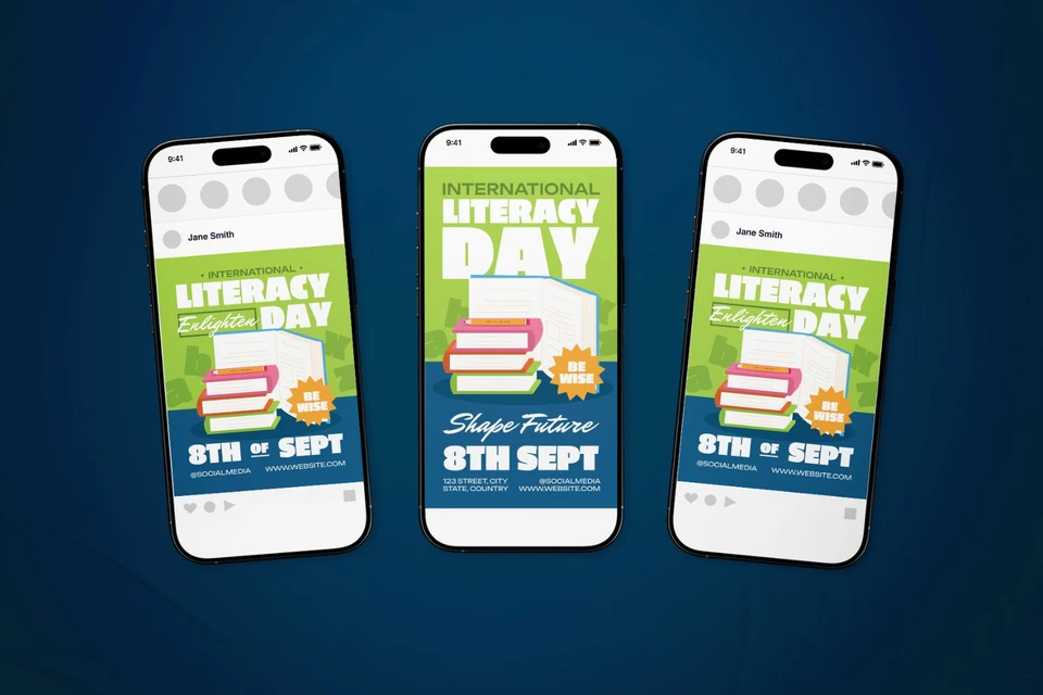 International Literacy Day Event Flyer Set
