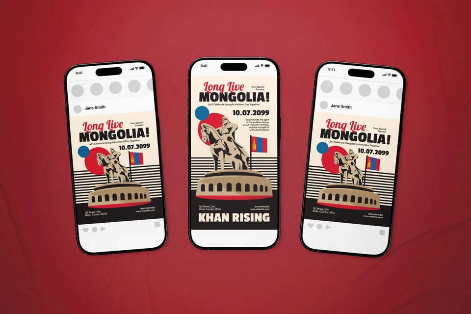 Mongolia National Day Event Flyer Set