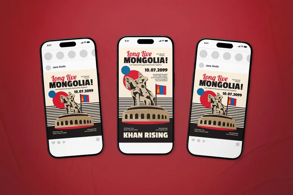 Mongolia National Day Event Flyer Set