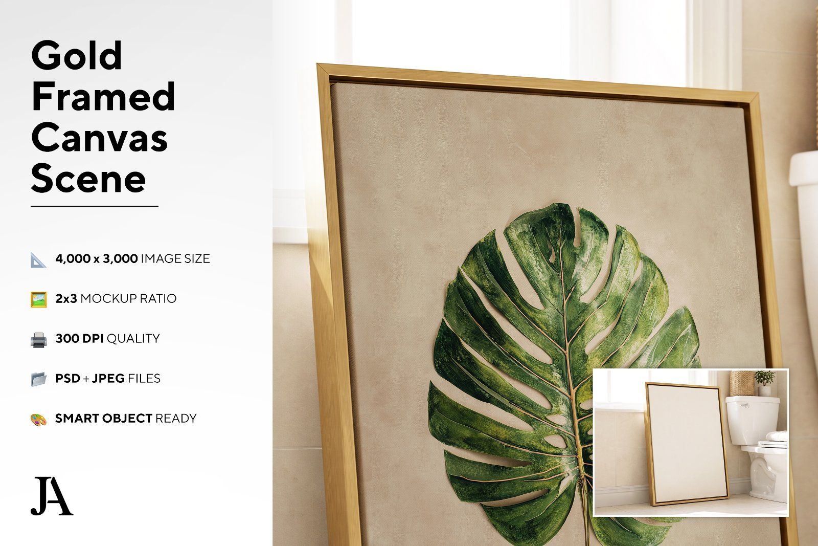 Gold Framed Canvas | 2x3 Ratio PSD — image 3