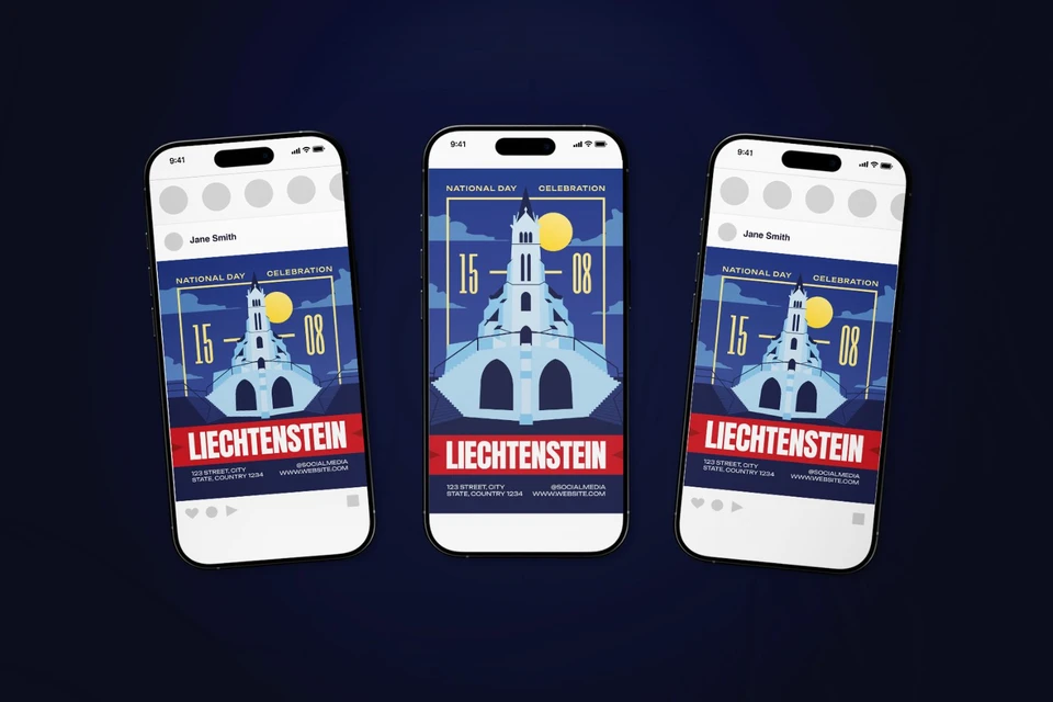 Liechtenstein National Day Celebration Flyer Set