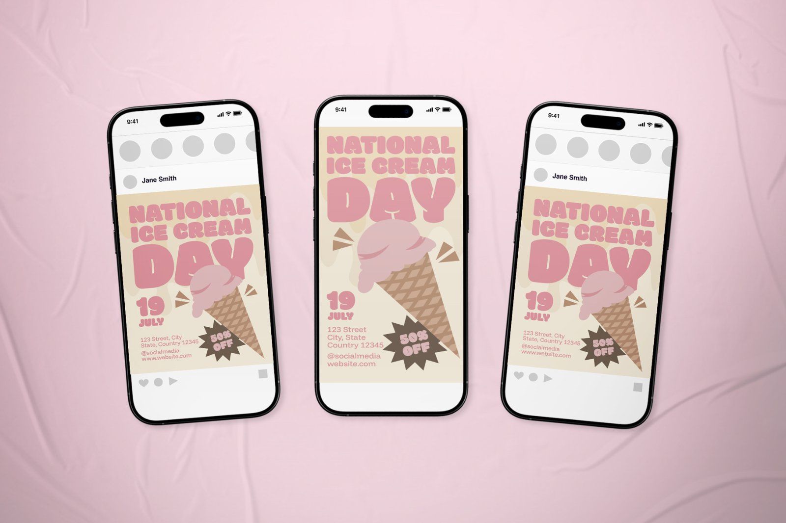 Ice Cream Day Event Flyer Set — image 1