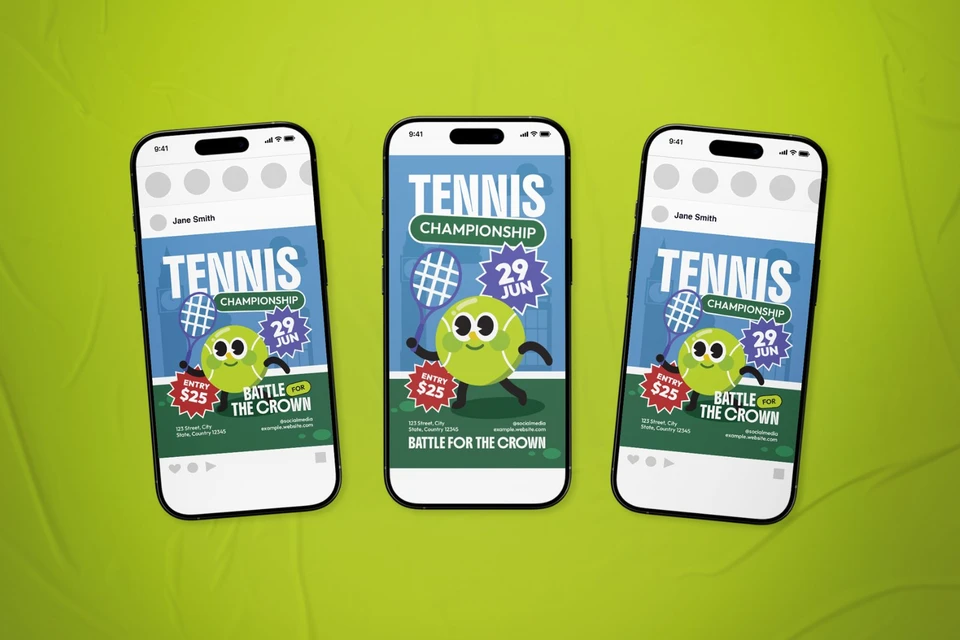 Tennis Championship Event Flyer Set