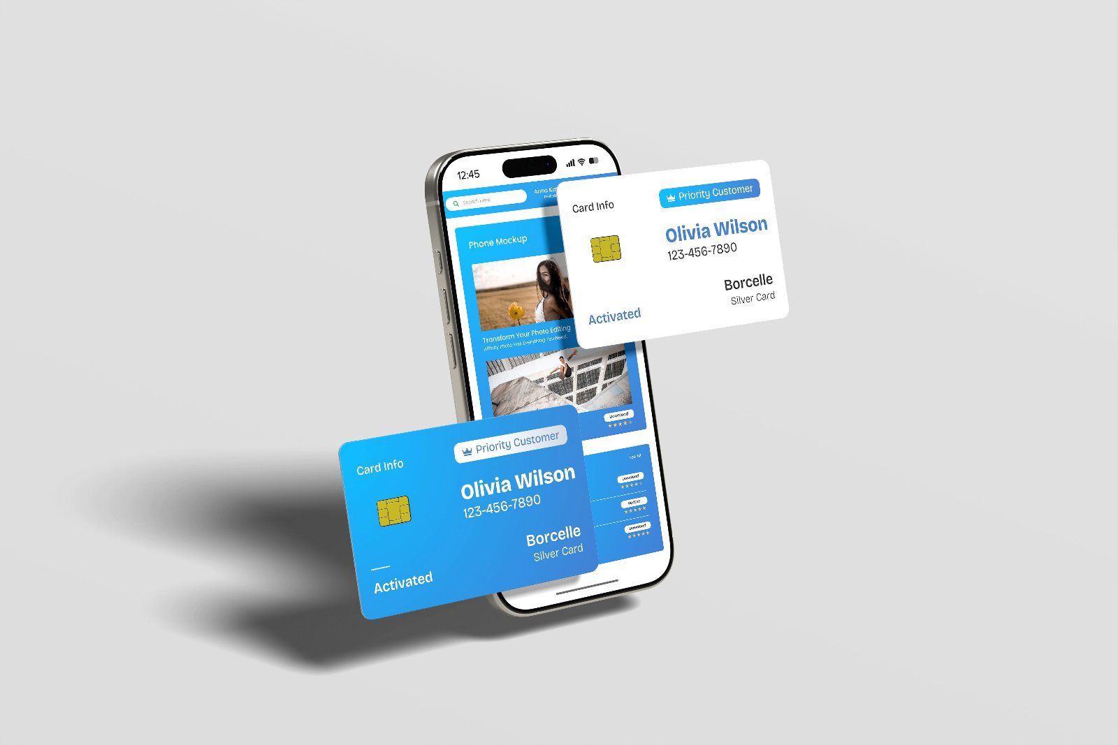 Smartphone and Credit Card Mockup