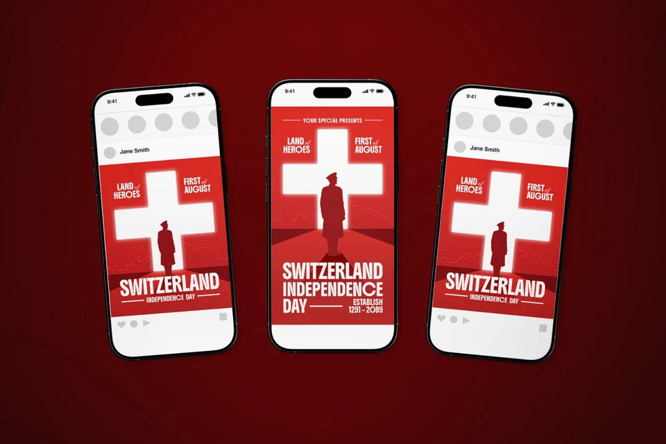 Switzerland Independence Day Celebration Flyer Set