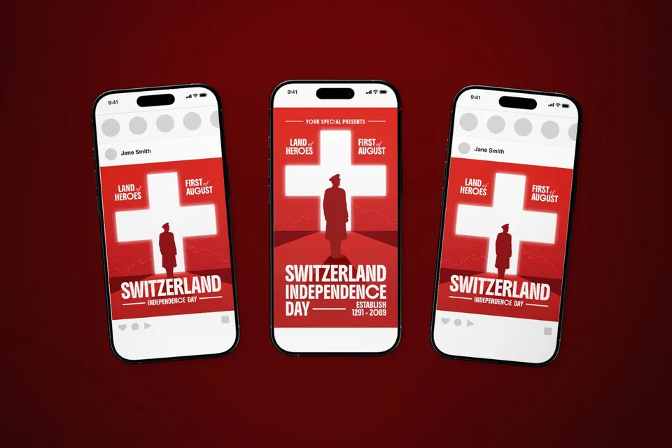 Switzerland Independence Day Celebration Flyer Set