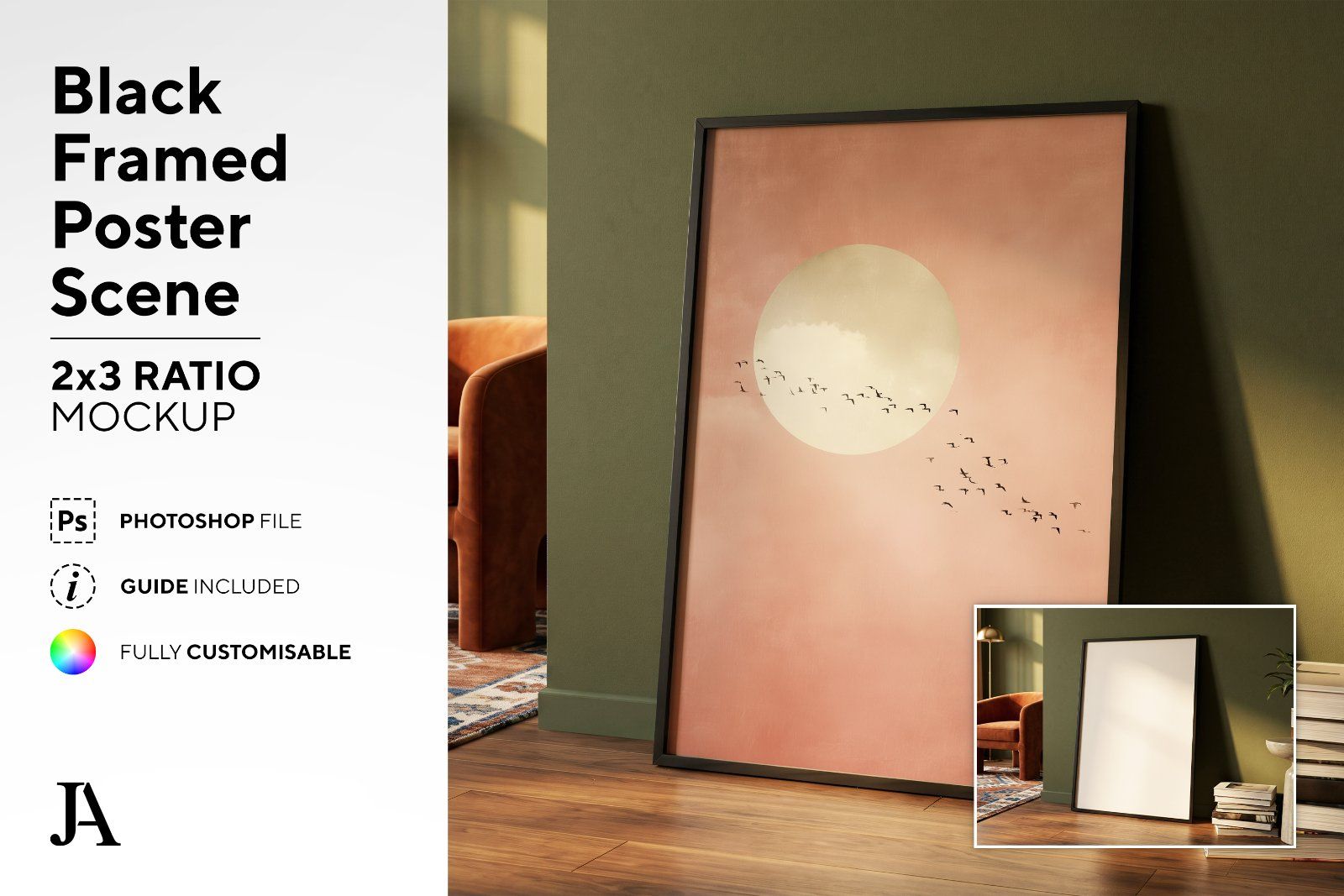 Black Framed Poster | 2x3 Ratio PSD — image 2
