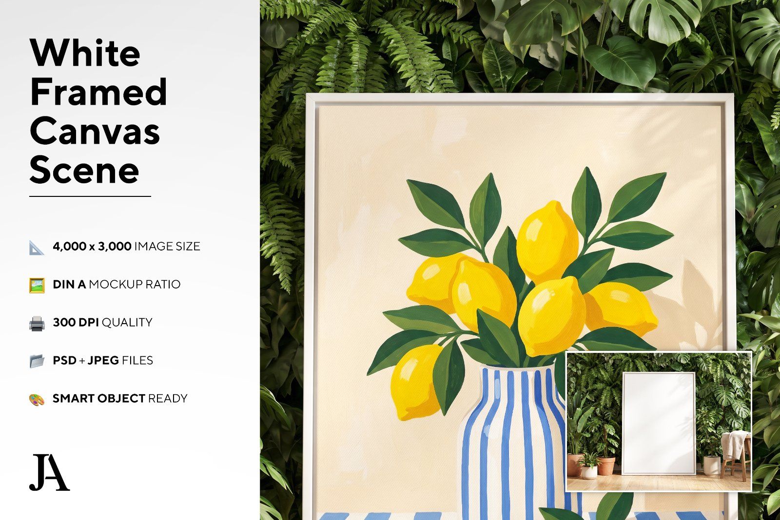White Framed Canvas | DIN A PSD