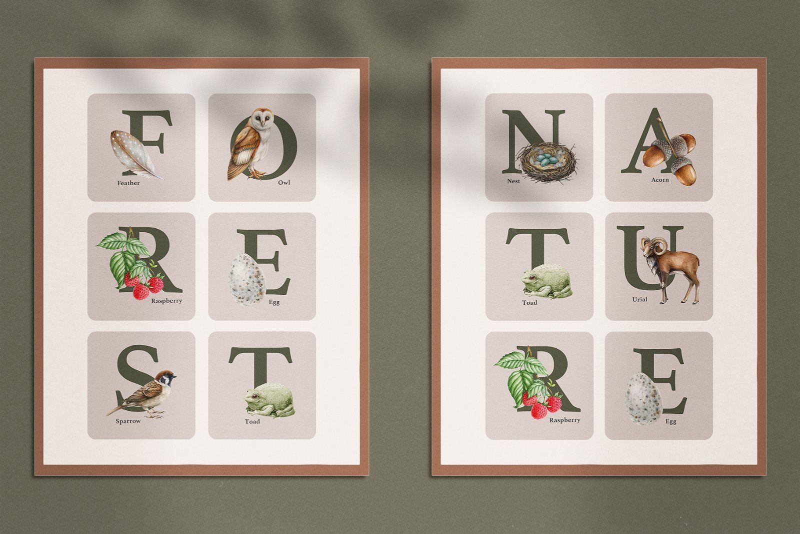 Forest Alphabet Watercolor Clipart — image 5
