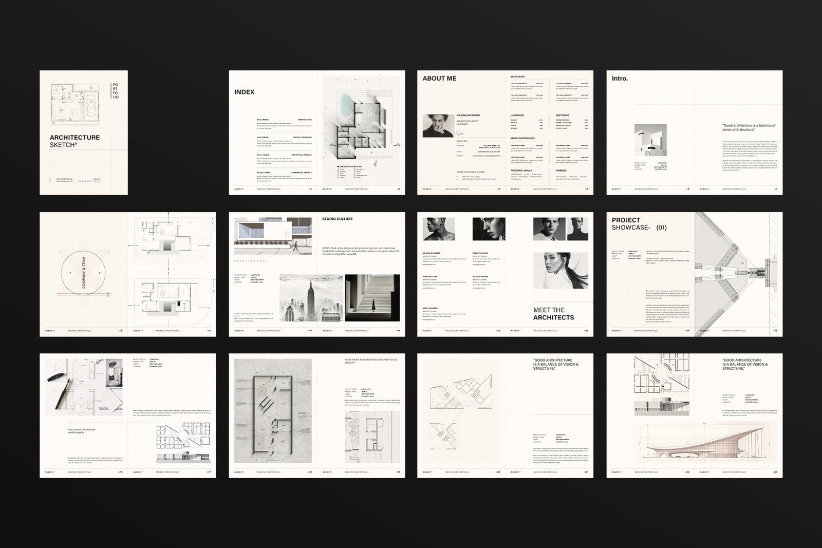 Architecture Sketch Design Portfolio Template