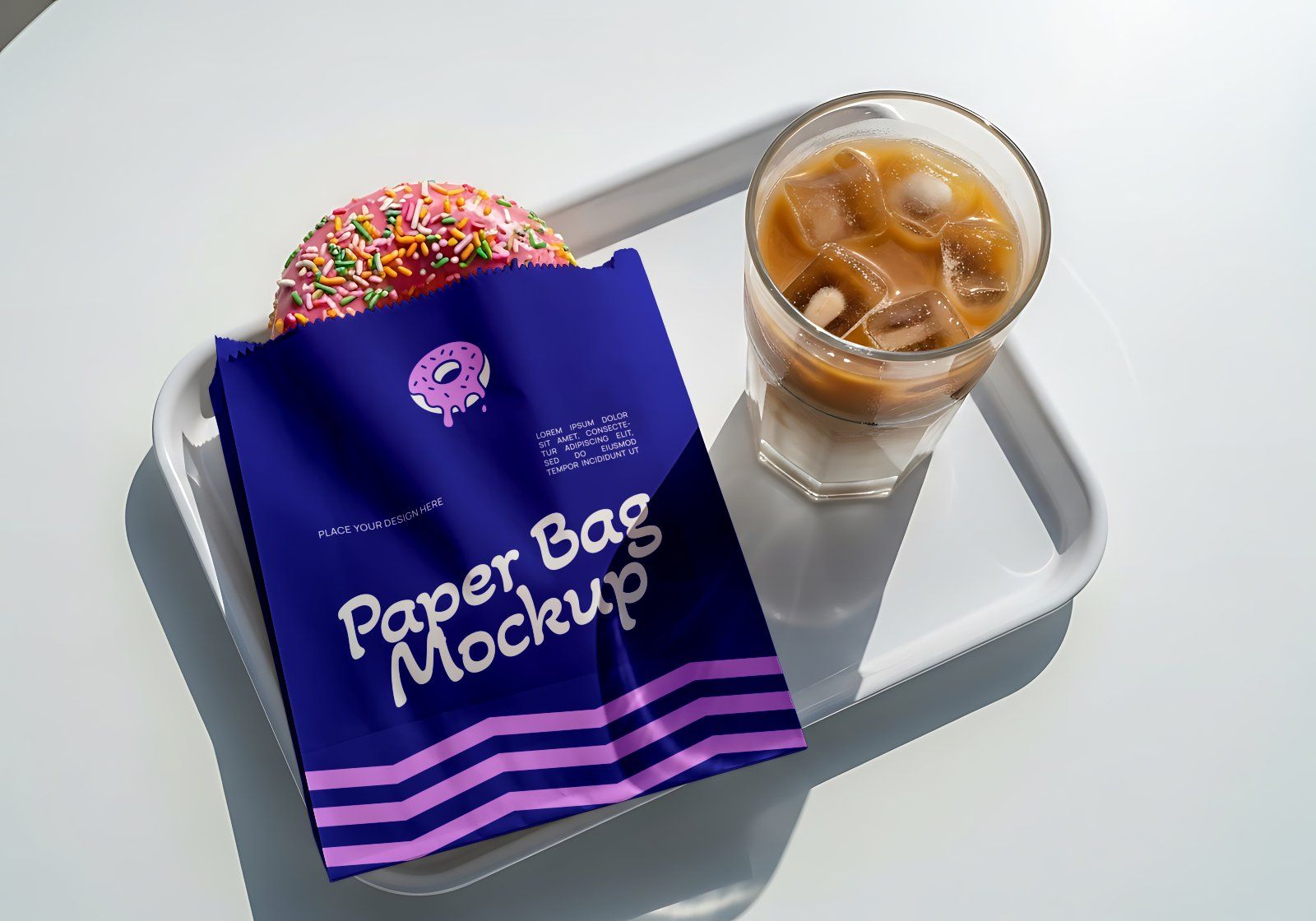 Premium Branding Blue Donut Store Mockup